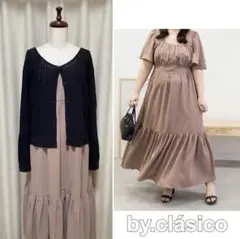 CLETTEオリジナル★ギャザーデザイン半袖ティアードワンピース クレット