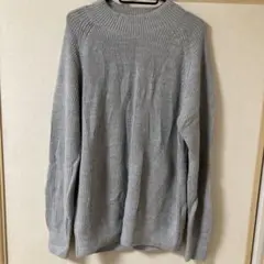 ユニクロモックネックグレー リブ編み セーター