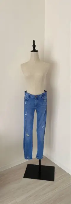 ZARA/ザラ/ ダメージ加工スリムフィットデニムパンツ/サイズXS/デニム