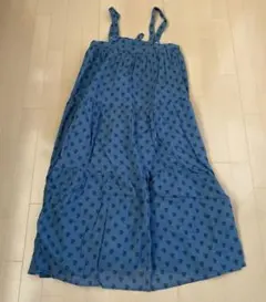 フェリシモ　【&sloe 】サロペ風ティアードワンピース　M