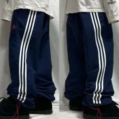 道*魂様 00s Adidas ナイロン ワイド トラックパンツ ドローコード