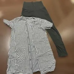 マタニティ パジャマ チェック柄セット M