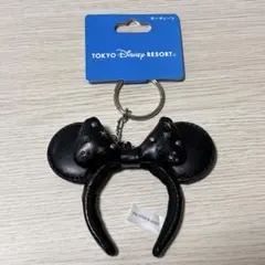 ディズニー カチューシャキーチェーン レザー 黒