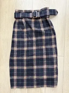 INGNI ネイビー チェック柄 タイトスカート M