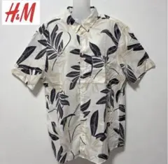 エイチアンドエム H&M アロハシャツ 半袖シャツ ボタニカル柄 Ｌサイズ 総柄のサムネイル