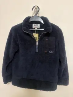 ネイビー ボアジャケット ジップアップ