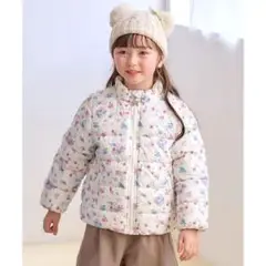 新品 anyfam 中綿 ガーリー コート 花柄 ブルゾン 120