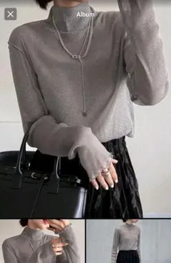 SHEIN グレー タートルネックニット L