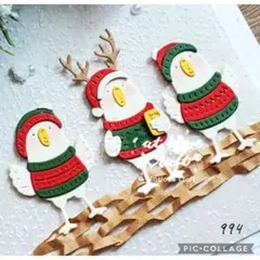 994 カッティングダイ 鳥さん クリスマス 冬 3タイプセット