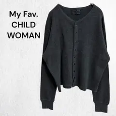 マイファブ チャイルドウーマン カーディガン スナップボタン 羽織り コットン
