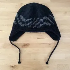 HB-196 ハンドメイド　耳当て付きニット帽　イヤーフラップ