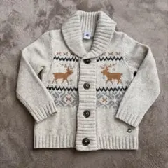 プチバトー　4ans 104cmトナカイ柄　ニット　カーディガン