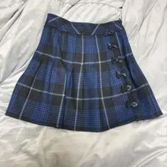Rene スカート 毛100 リボン チェック