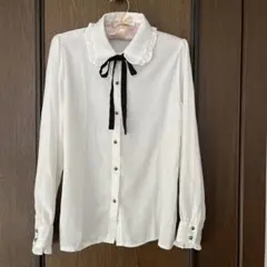 【新品未使用】 レディース　リボン付き　ブラウス　M