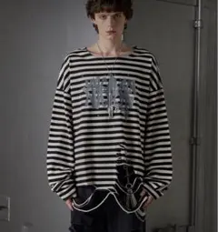 太*郎様 grancy ロンＴ Mサイズ GRANCY】ラインストーンデザイン グラフィックダメージ ロンT M