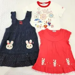 MIKI HOUSE　Tシャツ他 ３点セット 110 おまけワンピース付