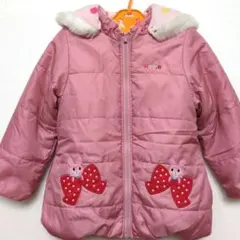 ★ミキハウス　100 ホットビスケッツ　うさこ リボン刺繍 　中綿ジャンパー