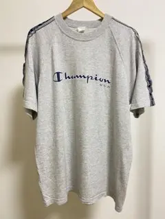 90S Y2K チャンピオン Champion ロゴラインTシャツ USA
