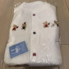 familiar ホワイト クマ刺繍ロンパース 日本製