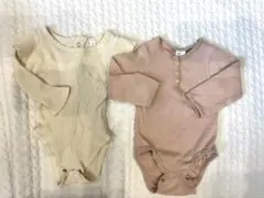 H&M コットンロンパース 2色セット 70