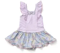 花柄　ワンピース　水着　帽子付き 120サイズ