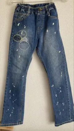 BREEZE 140 デニム　長ズボン 刺繍　ペイント