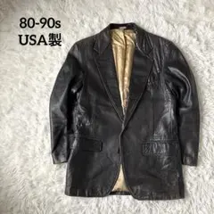レザージャケット テーラード ブラック フェード USA製 本革 80s 90s