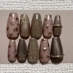 【即購入OK】ネイルチップ　レオパード
