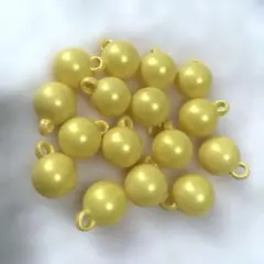 カンつきビーズ　イエロー16個