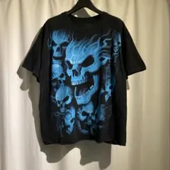 【liquid blue】 スカルプリント　tシャツ　黒のサムネイル
