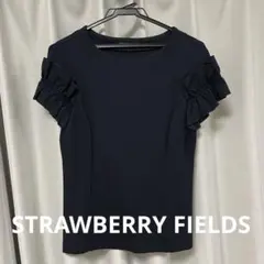 STRAWBERRY-FIELDS フリル袖カットソー ネイビーのサムネイル