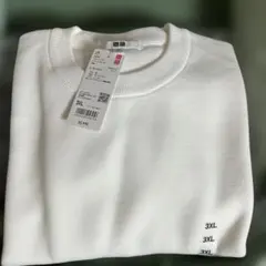 ウォッシャブルミラノリブセーター/半袖　3XL 白