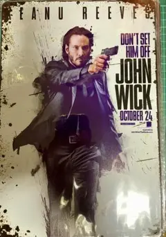 【輸入品】ブリキ看板/映画『ジョン・ウィック』ポスター看板 キアヌ・リーヴス
