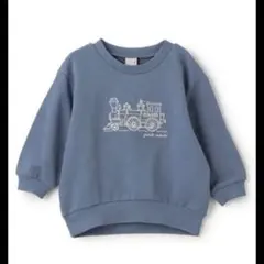 プティマイン　プティプラ　裏毛トレーナー　電車　青　110