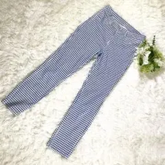 【UNIQLO】 ウルトラ ストレッチ クロップド レギンス S チェック