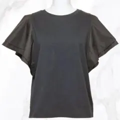 ✨新品✨エニィファム フレア袖 カットソー 半袖 黒(2/M) 綿混のサムネイル