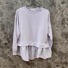 ✨ショコラフィネローブ✨アシンメトリープルオーバー♡大人可愛い♡パープル(F)