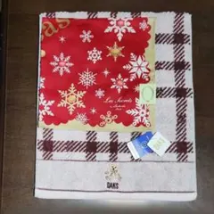 DAKS チェックベアーフェイスタオル&クリスマスデザイン 大判ハンカチセット