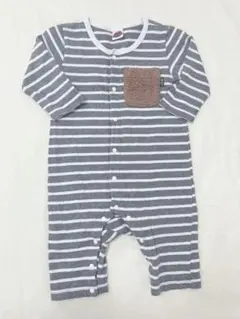 SHIPS KIDS ストライプロンパース