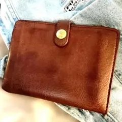 IL BISONTE 手帳型 二つ折り財布 本革 飴色のサムネイル