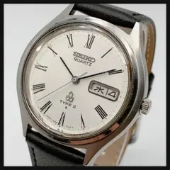 【新品電池】SEIKO セイコー★TYPE II メンズ 時計 デイデイト 銀