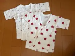 ベビー肌着 短肌着 2枚セット ハート柄