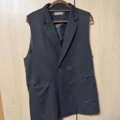 ブラック ダブルボタン ベスト