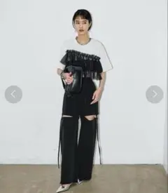 AIC. 2WAYカットアウトセパレートワイドパンツ　ブラック