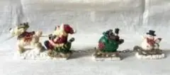 クリスマス 陶器飾り 4体セット