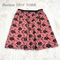 Riccimie リッチミー 花柄 総柄 バラ 刺繍 スカート 膝丈 可愛いのサムネイル