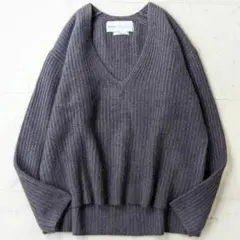 極美品✨ウェルノードwalenode Vネックラクーンニット チャコールグレー