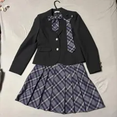 RENOVAR フォーマルスーツ 150cm 黒・紫チェック