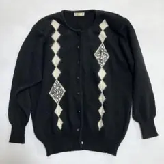 montrice アーガイル柄 長袖カーディガン