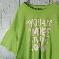 US輸入 古着 GILDAN Tシャツ えんぴつ 黄緑 2XL